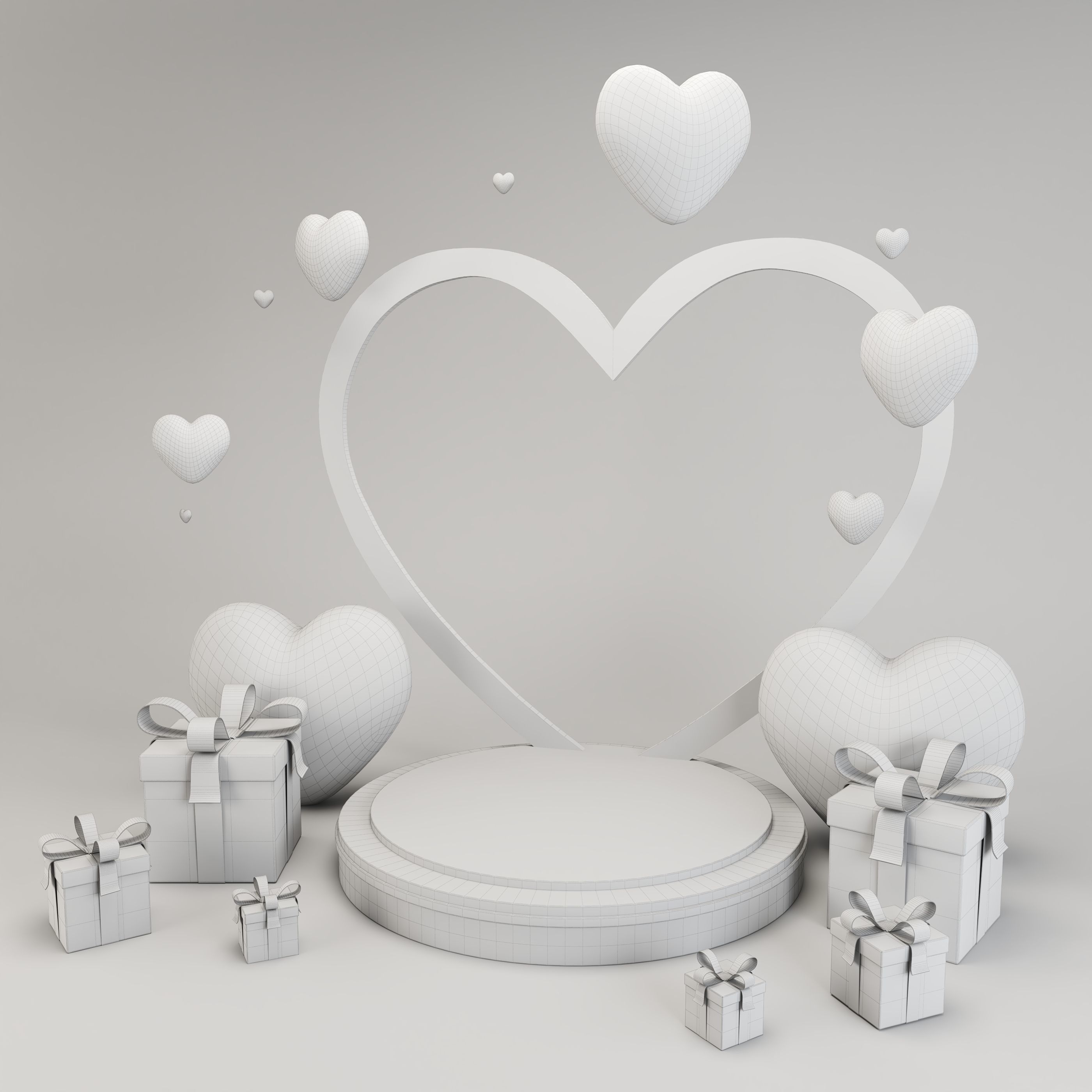 Valentines Day Prop Low-poly 3D model_5