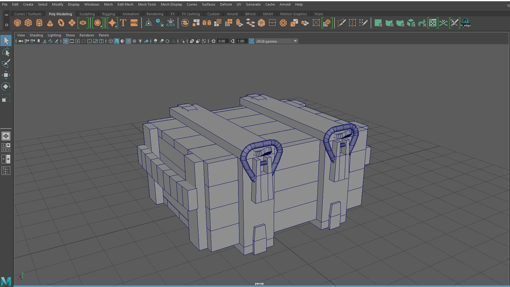 small wooden army box Low-poly 3D model_6