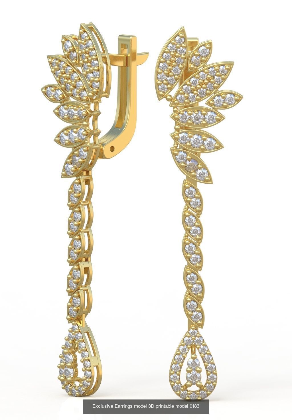 Ring Bracelet Earring and Pendant Set 3D printable model 0013 3D Model Collection_8