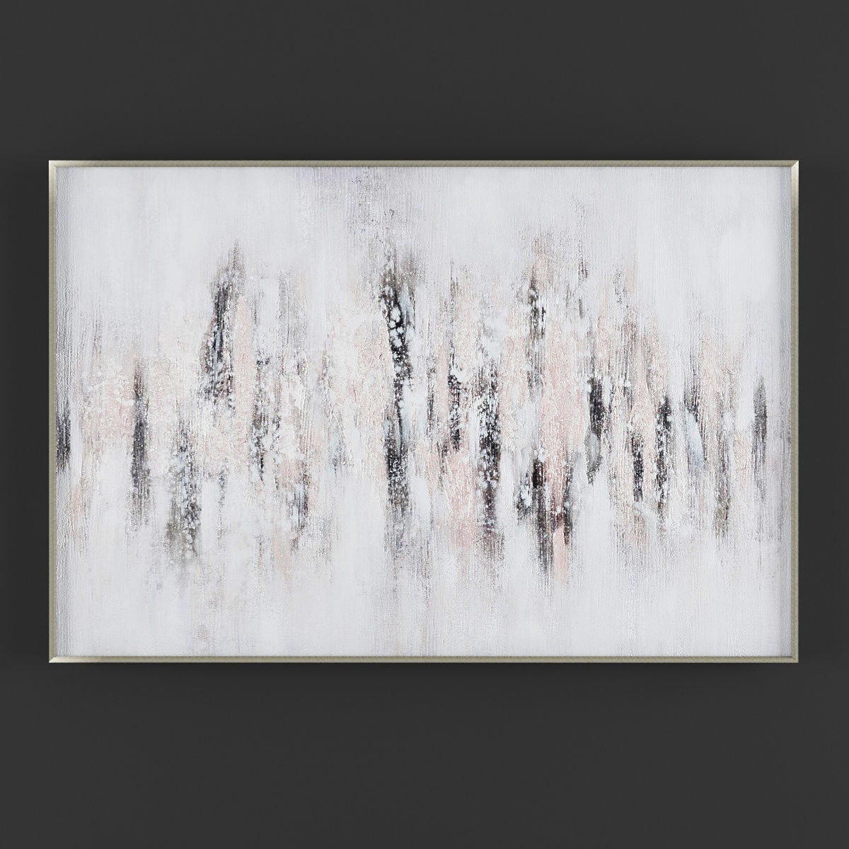 Pictures339 painting of trees in snow Low-poly 3D model_1