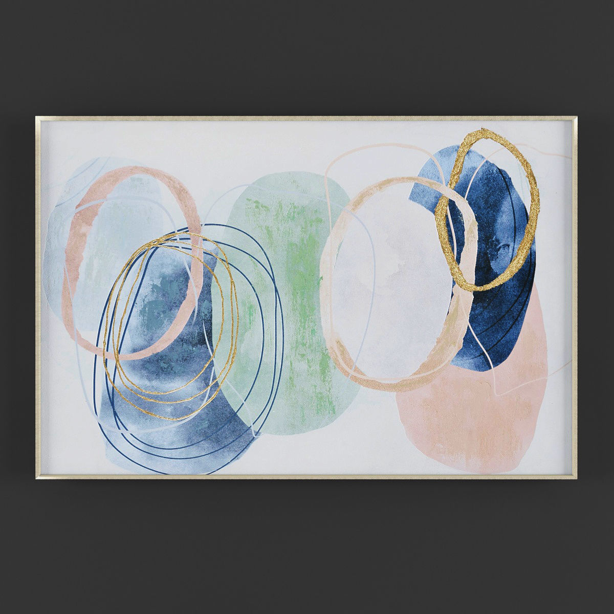 Pictures339 painting of trees in snow Low-poly 3D model_2