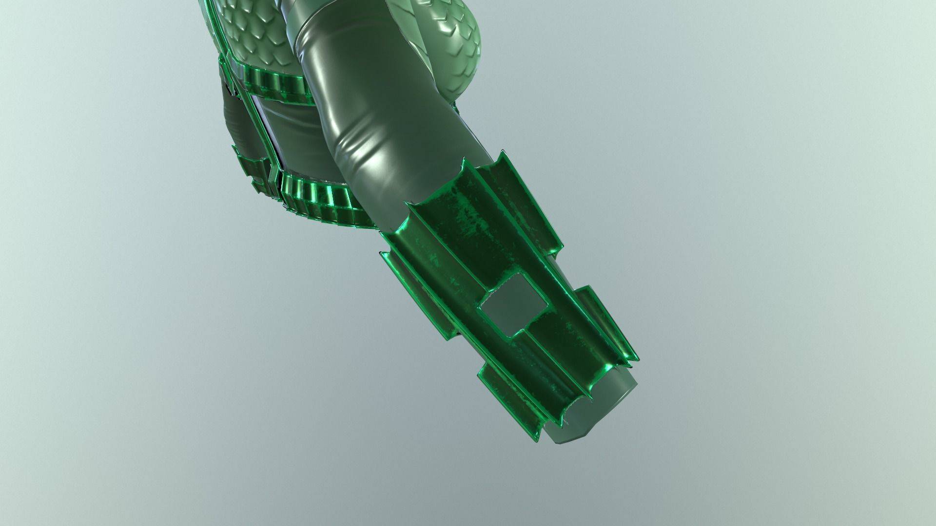 stylized female fantasy green armor Low-poly 3D model_7