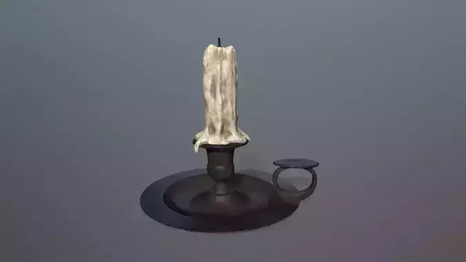 Candlestick candle Low-poly 3D model