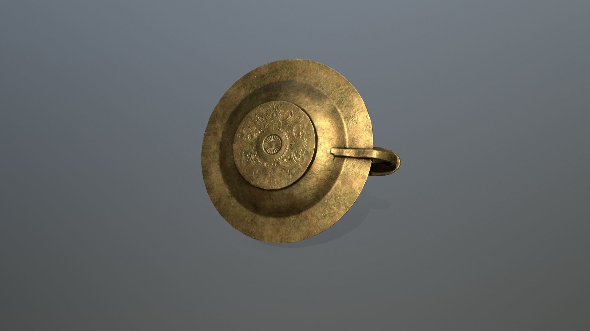 Candlestick candle on plate Low-poly 3D model_8