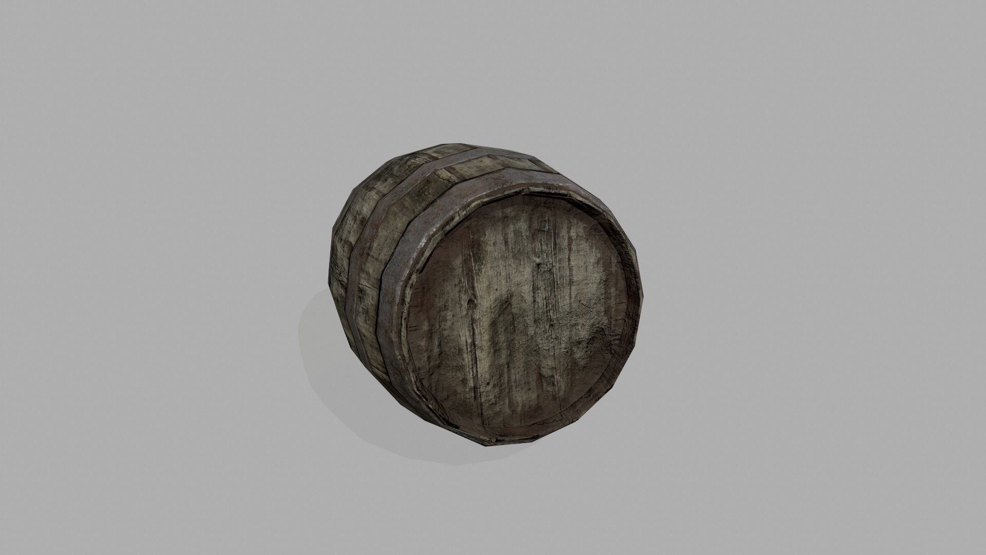 Wooden Barrel Low-poly 3D model_7
