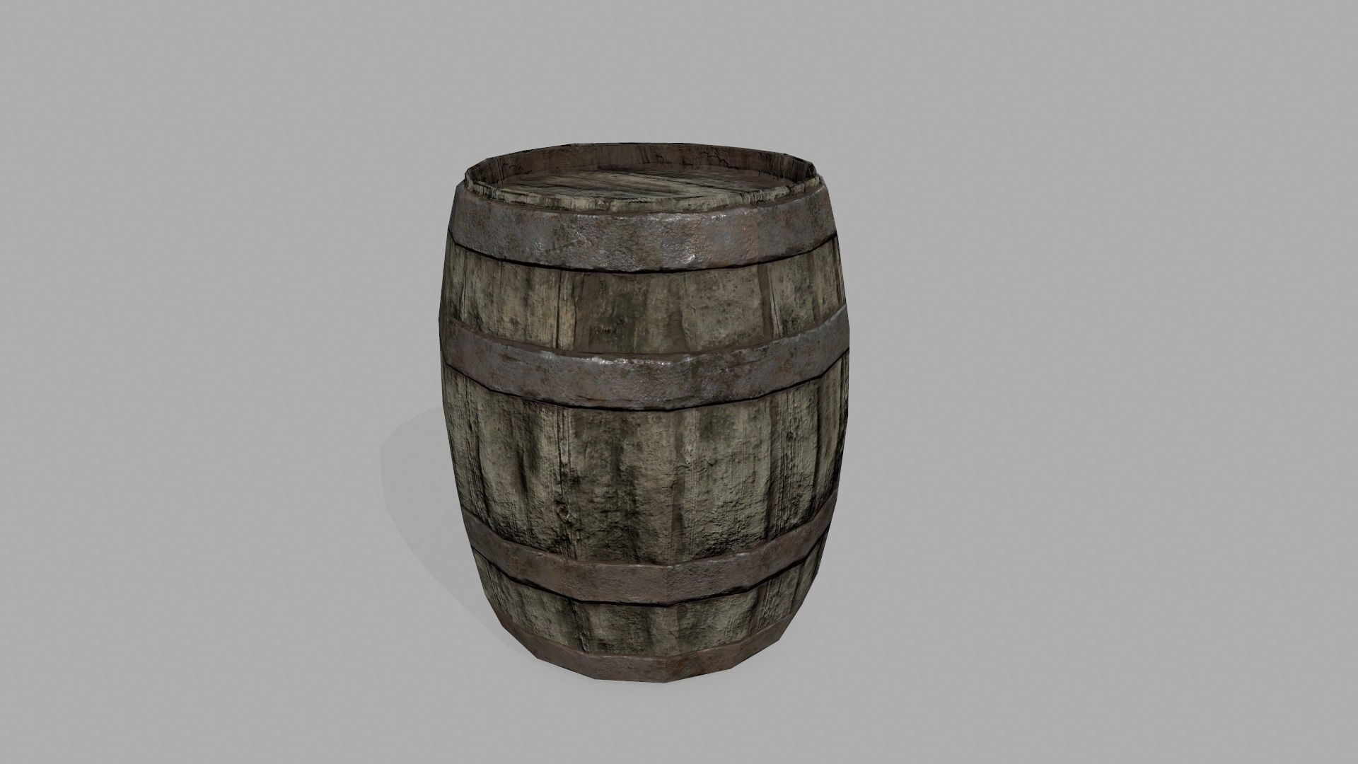 Wooden Barrel Low-poly 3D model_3