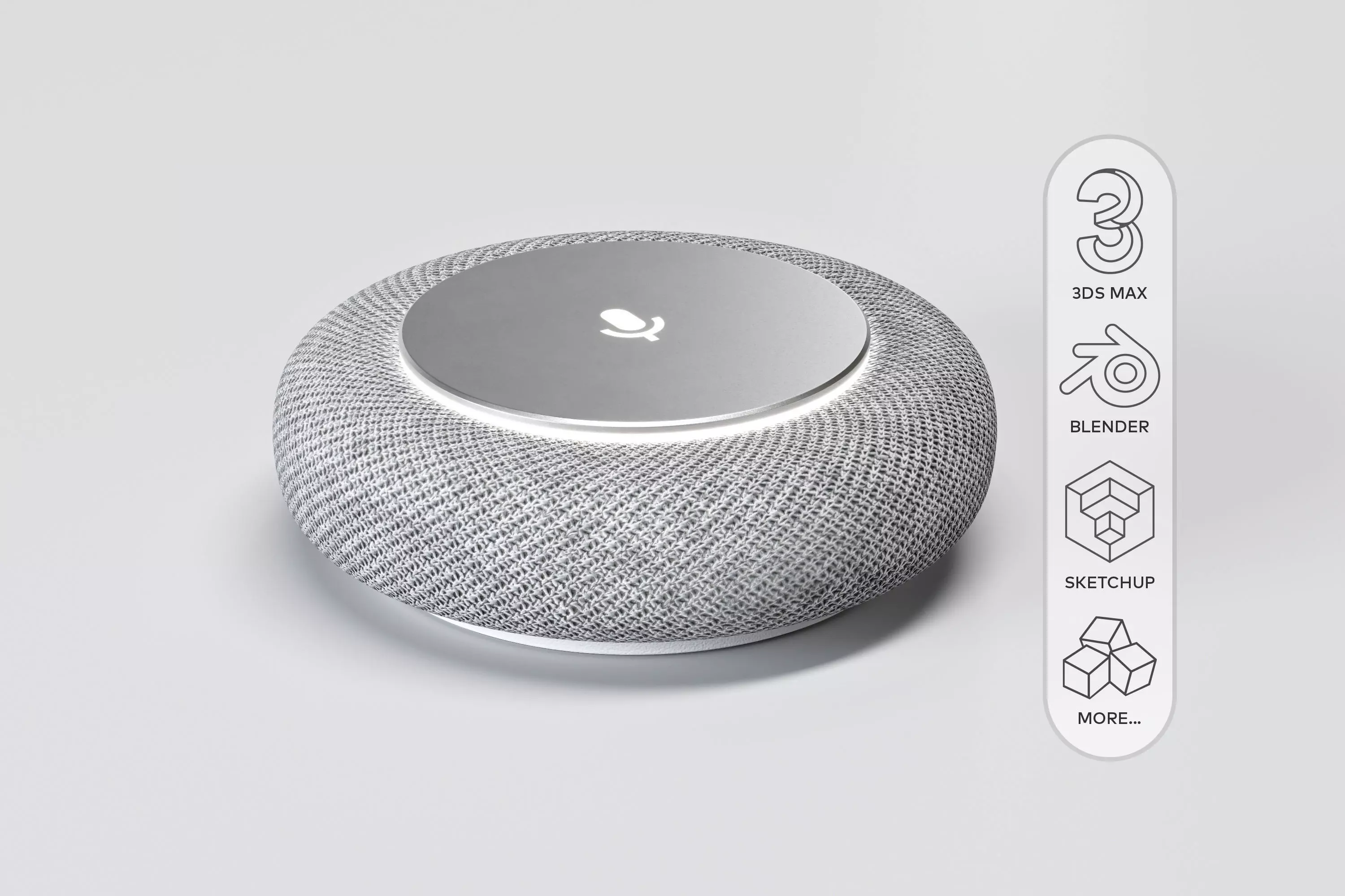 Google Meet Series One Mic Pod - Tabletop Microphone 3D model_0