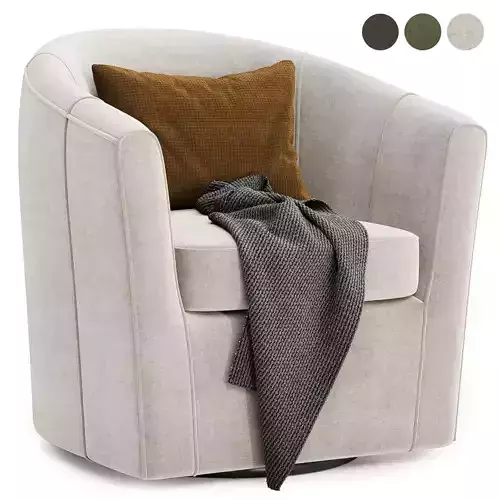 Hansell Upholstered Swivel Barrel Chair