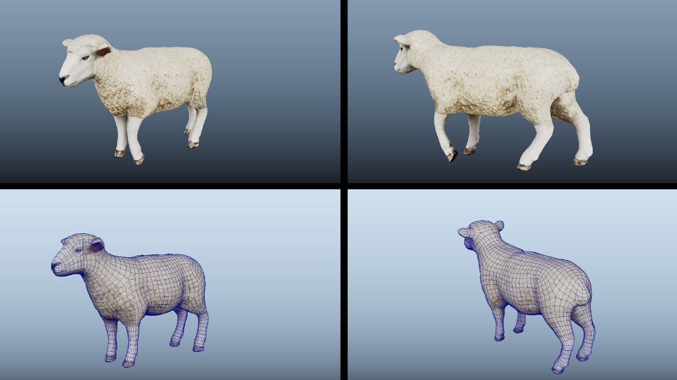 11 Farm - Domestic Animal Models Pack Low-poly  Low-poly 3D model_18