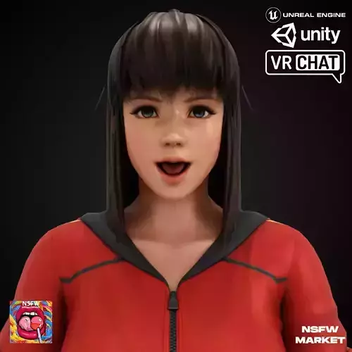 EXCLUSIVE EDITION RIGGED CHARACTER HITOMI - CRIMSON SHINOBI Low-poly 3D model