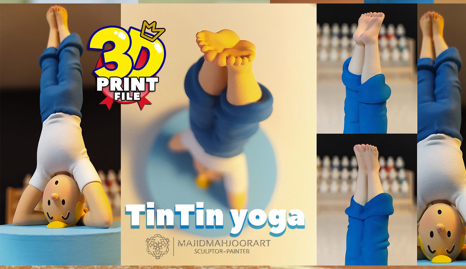 TinTin yoga 3D print model_3