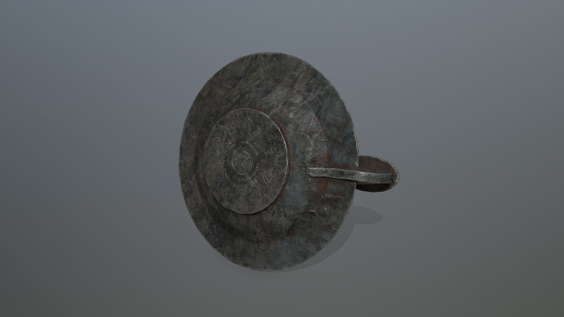 Candlestick candle on metal plate Low-poly 3D model_8