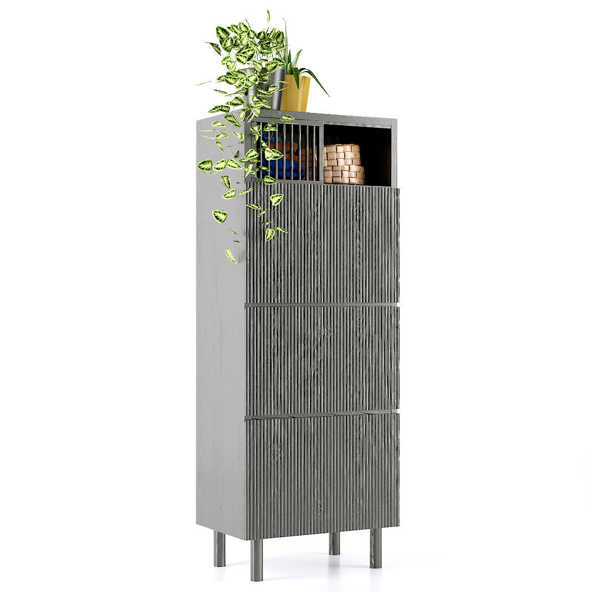 Wardrobe with 3 oak doors BILBAO La redoute 3D model_3