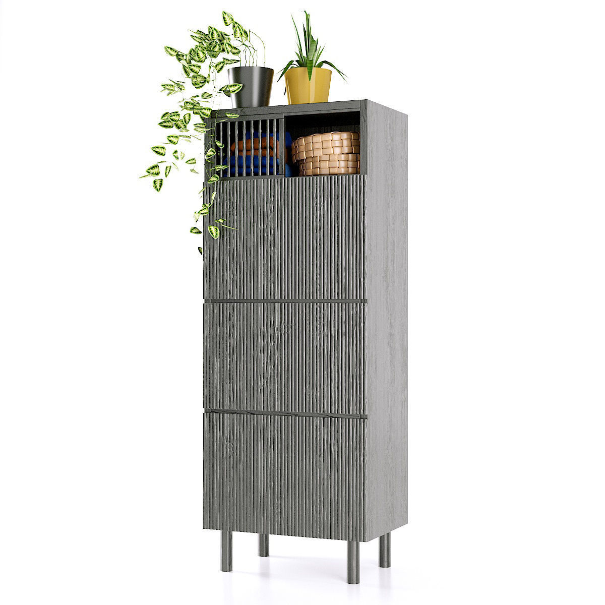 Wardrobe with 3 oak doors BILBAO La redoute 3D model_1