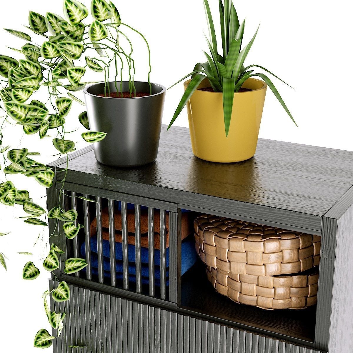 Wardrobe with 3 oak doors BILBAO La redoute 3D model_5