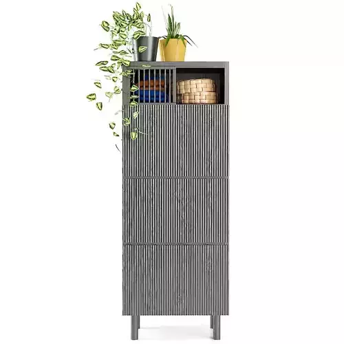 Wardrobe with 3 oak doors BILBAO La redoute 3D model