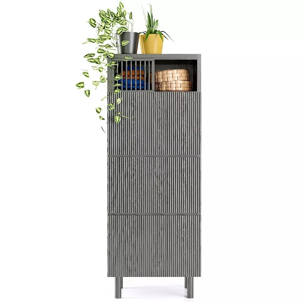 Wardrobe with 3 oak doors BILBAO La redoute 3D model_0