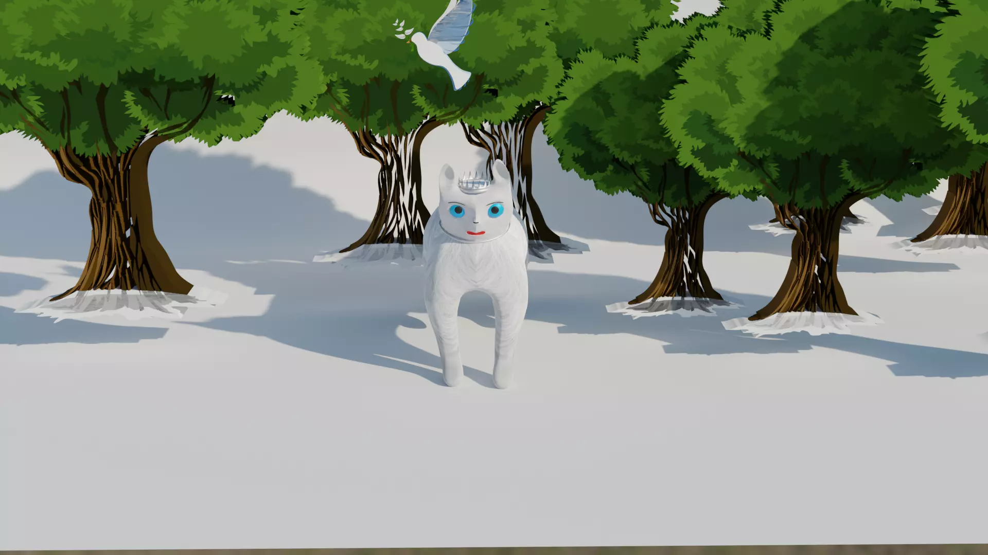 Fantasy cat princess kingdom Free 3D model