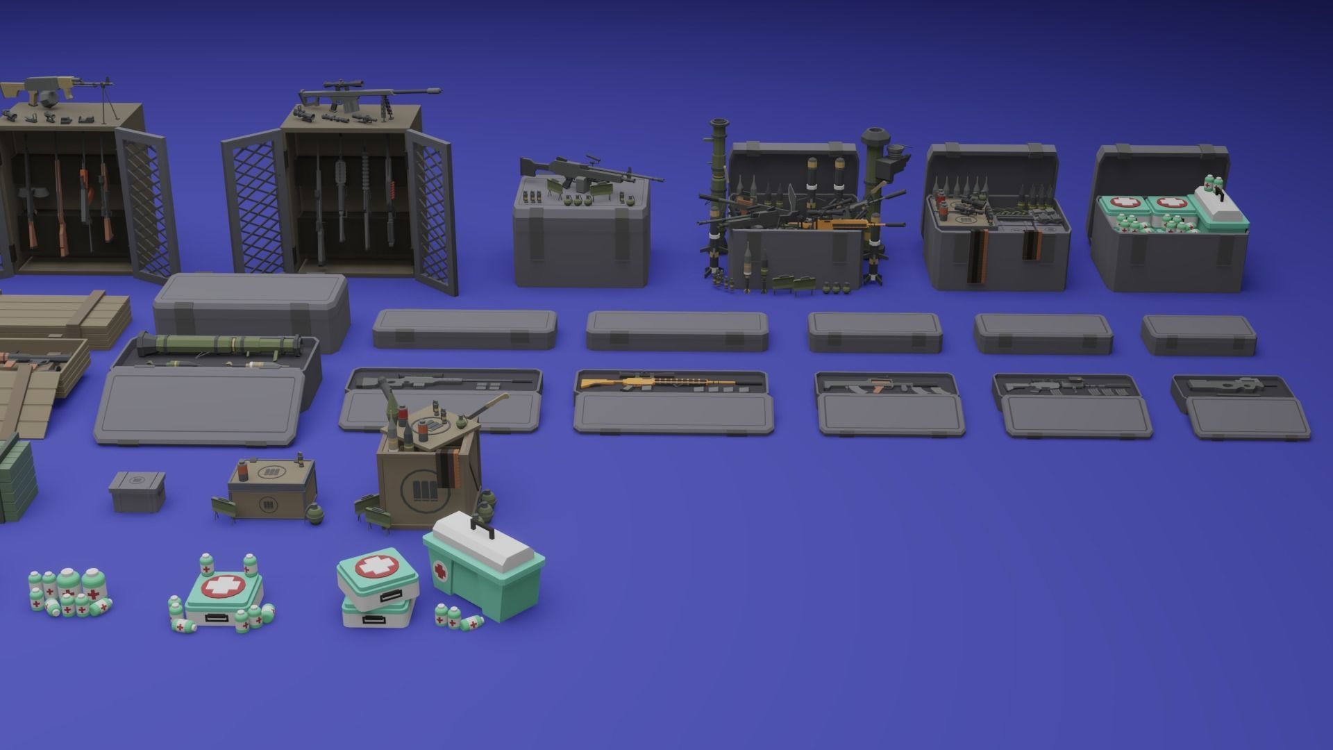 Low Poly Weapon And Container Assets Low-poly 3D model_4