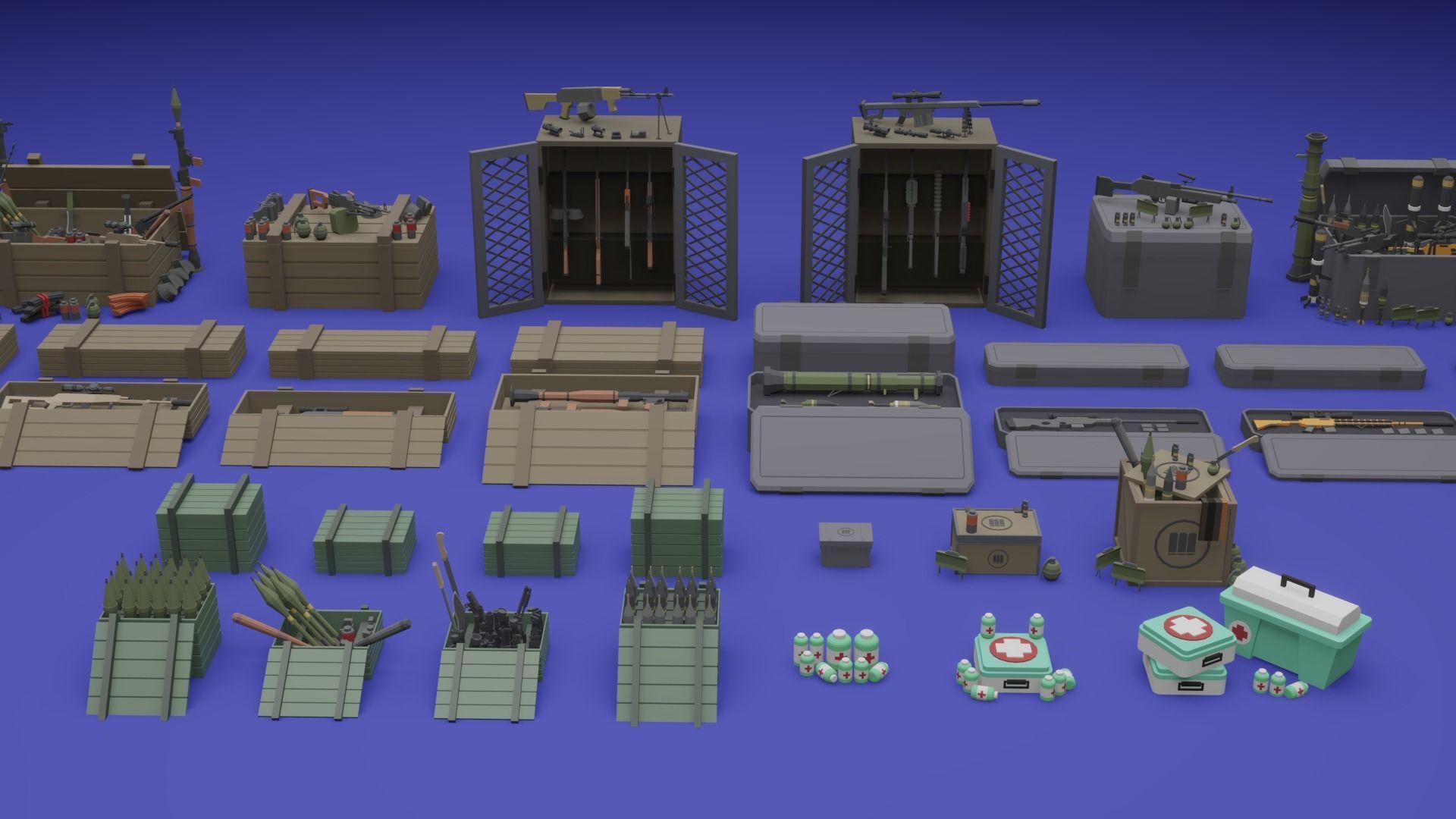 Low Poly Weapon And Container Assets Low-poly 3D model_3