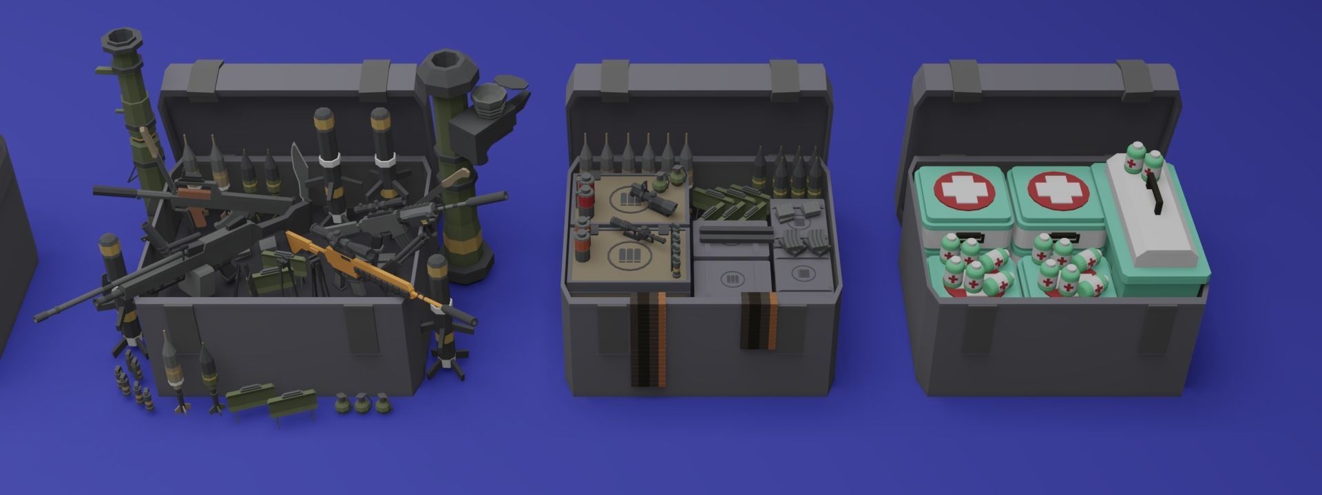 Low Poly Weapon And Container Assets Low-poly 3D model_5