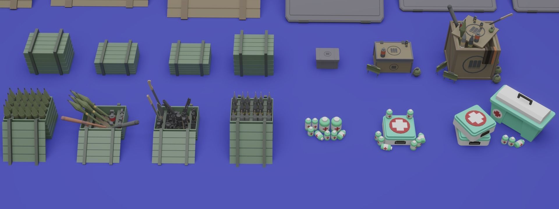 Low Poly Weapon And Container Assets Low-poly 3D model_8