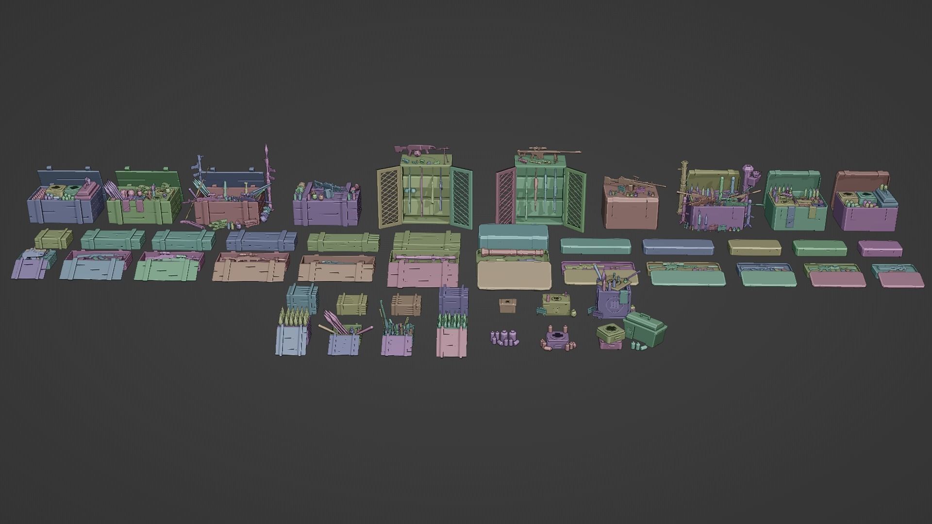 Low Poly Weapon And Container Assets Low-poly 3D model_9