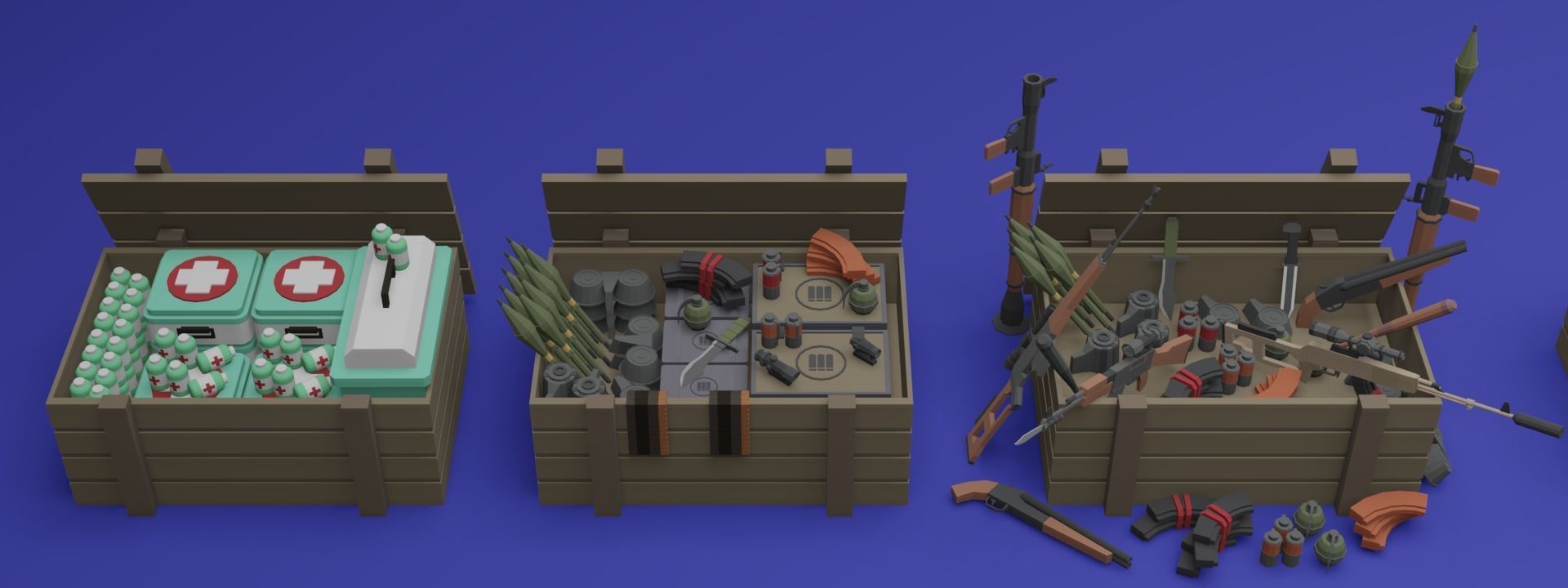 Low Poly Weapon And Container Assets Low-poly 3D model_7