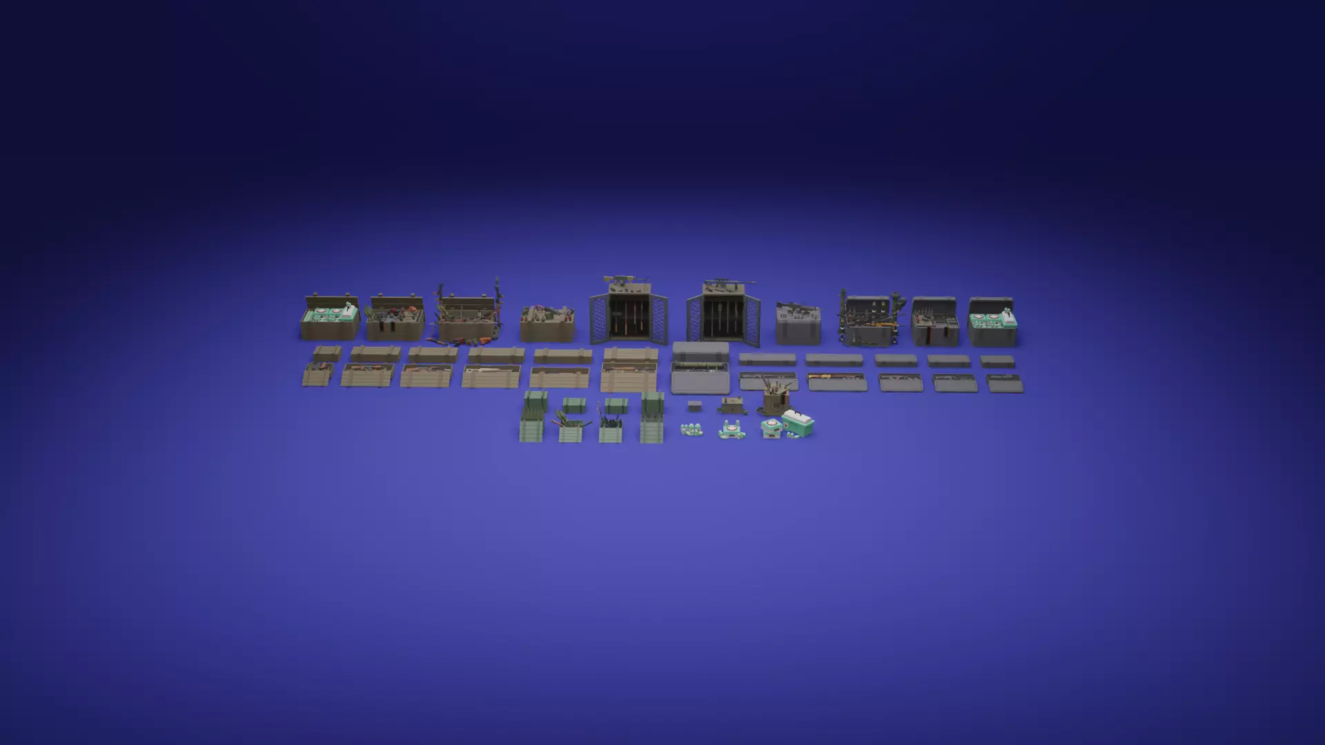 Low Poly Weapon And Container Assets Low-poly 3D model_0