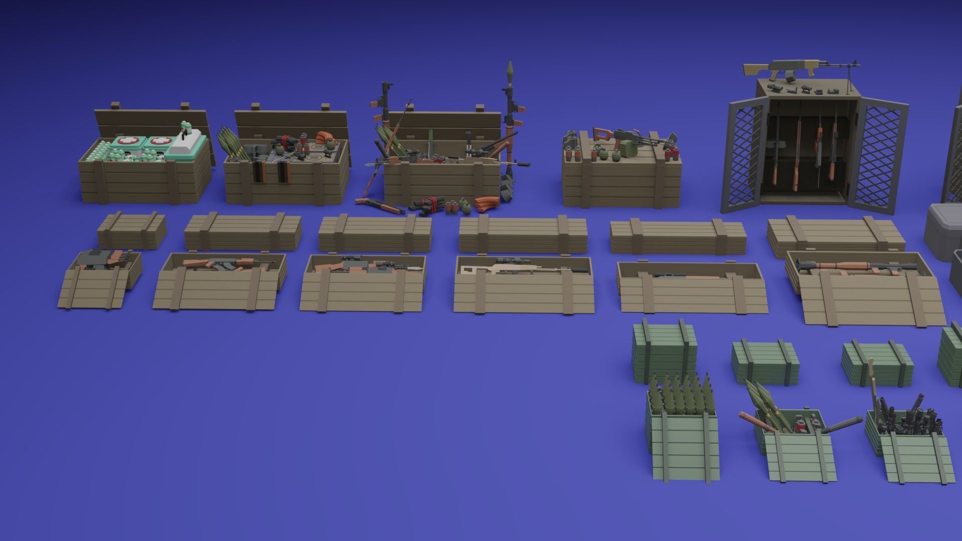 Low Poly Weapon And Container Assets Low-poly 3D model_2