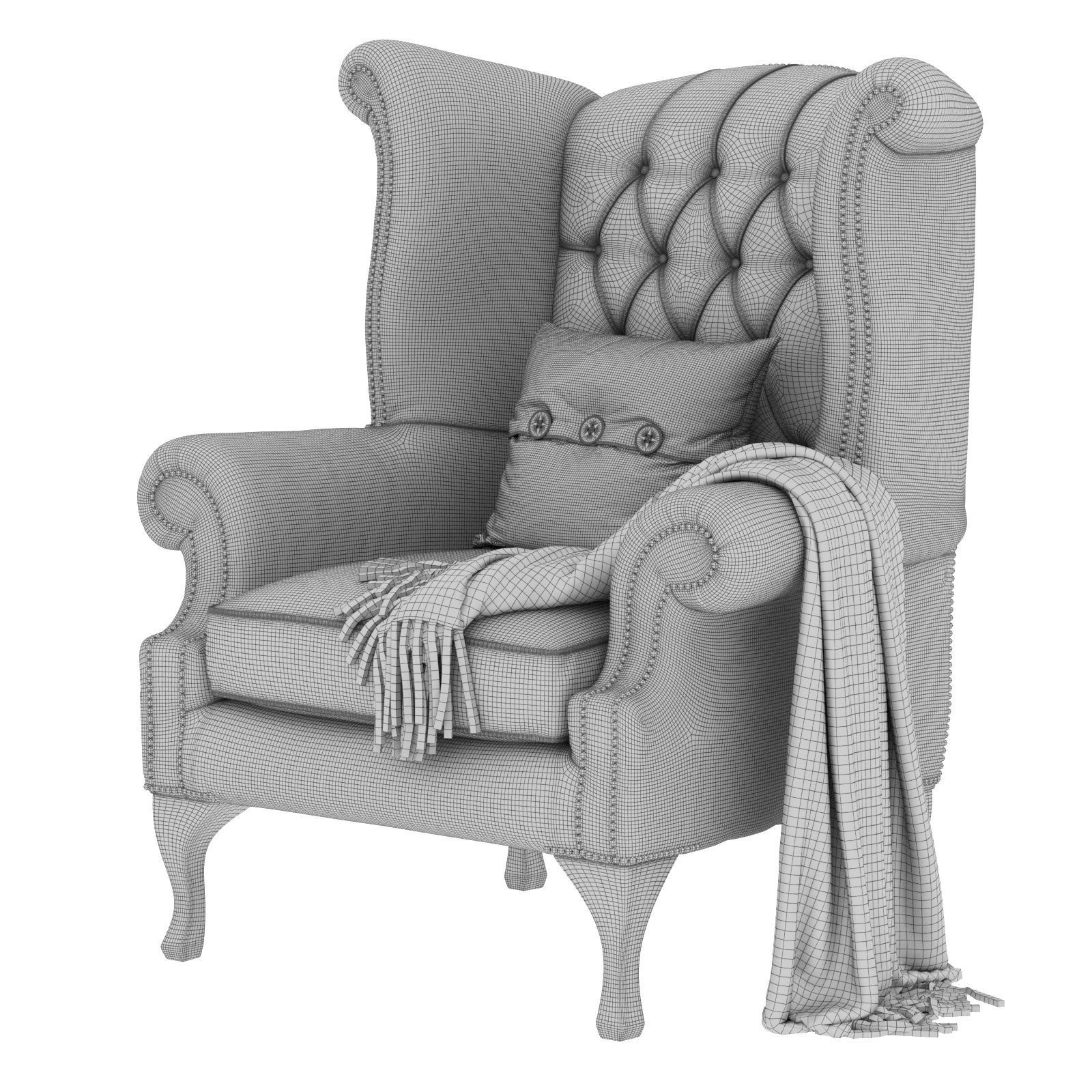 Chesterfield Quee 3D model_10