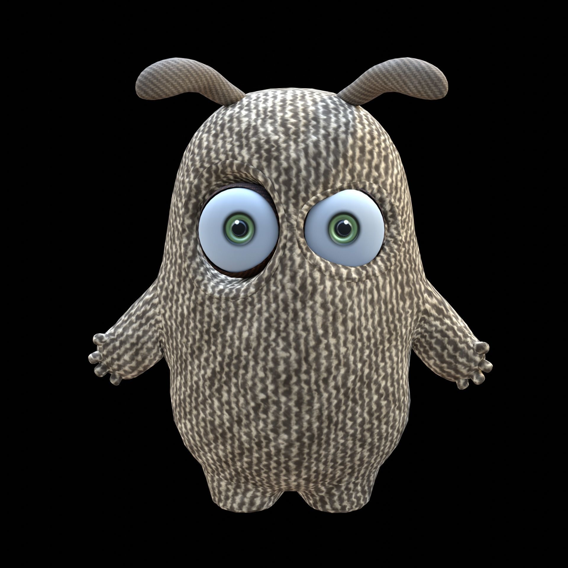 Cute Cloth Monster Low-poly 3D model_18