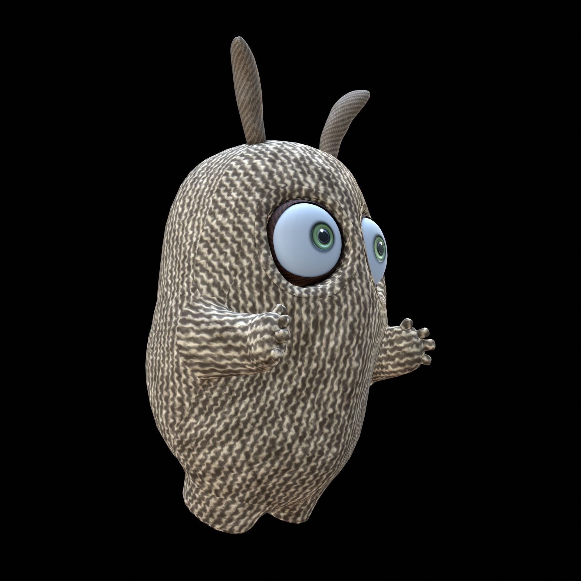 Cute Cloth Monster Low-poly 3D model_26