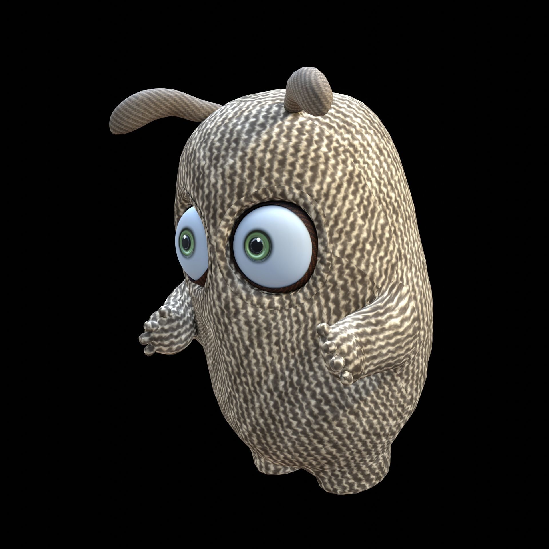 Cute Cloth Monster Low-poly 3D model_25