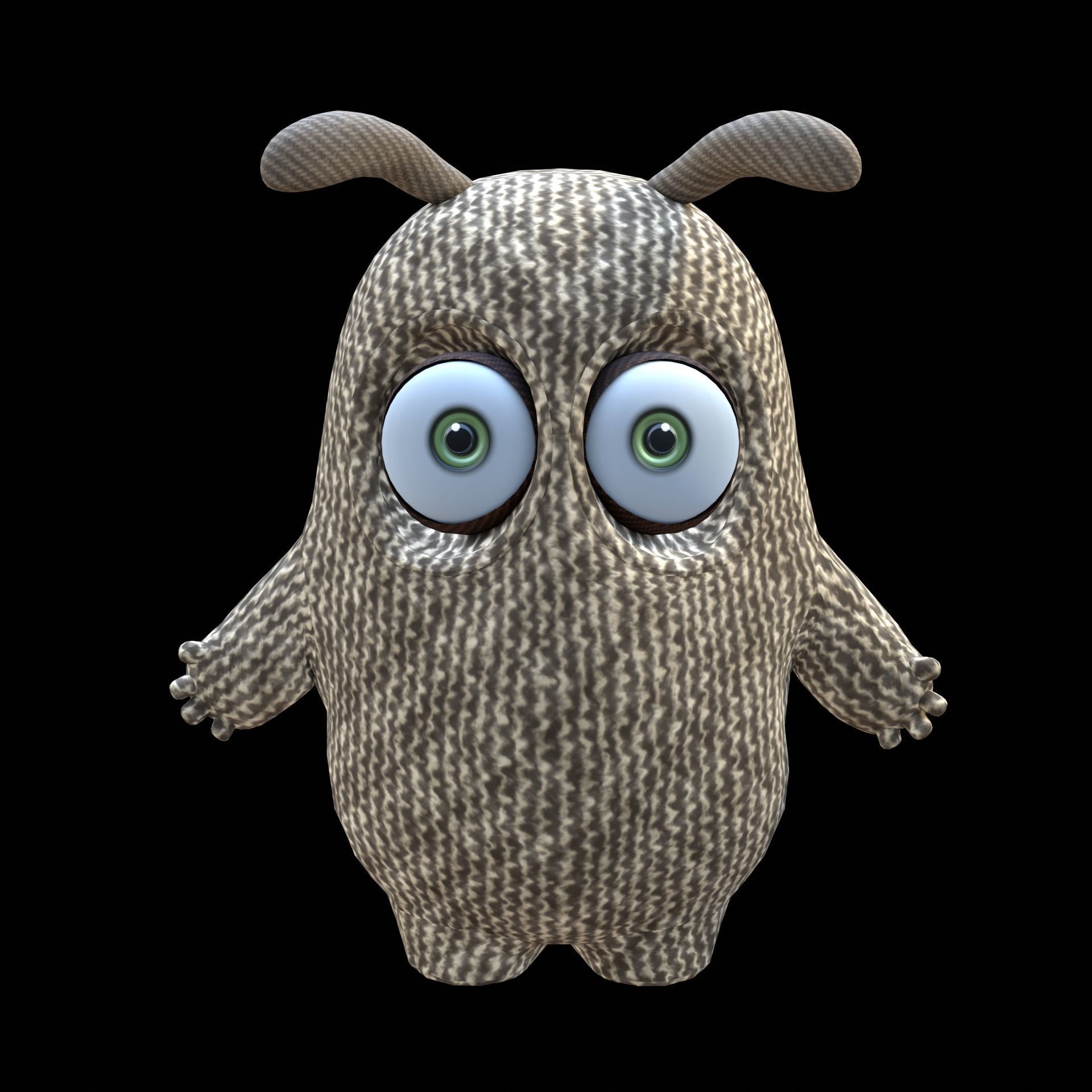 Cute Cloth Monster Low-poly 3D model_16