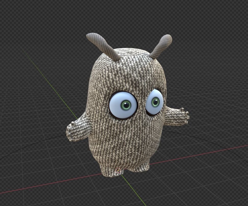 Cute Cloth Monster Low-poly 3D model_31