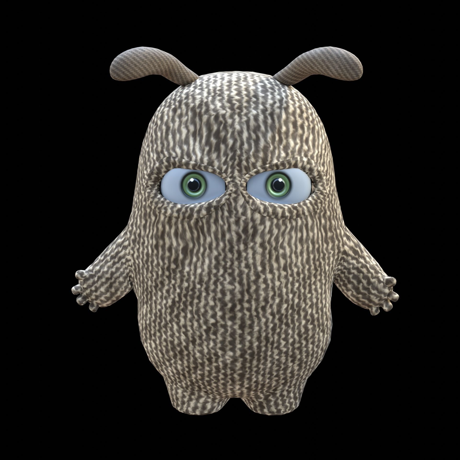 Cute Cloth Monster Low-poly 3D model_15