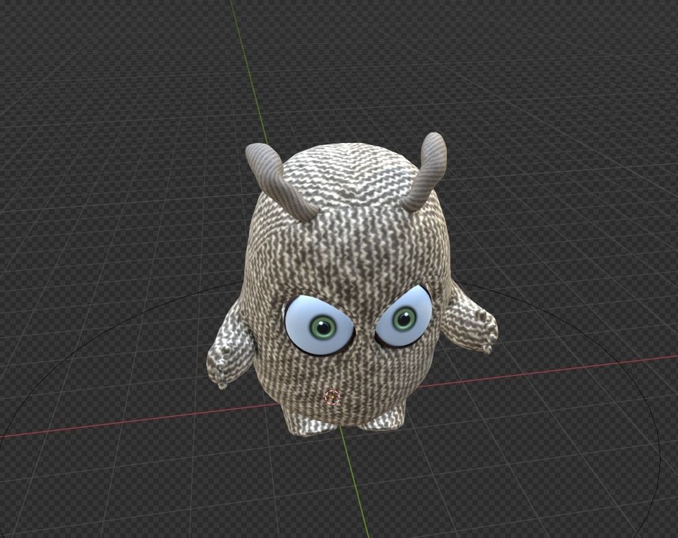Cute Cloth Monster Low-poly 3D model_32