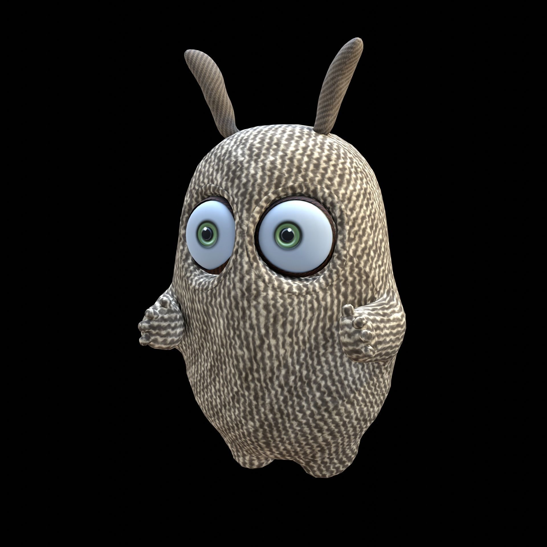 Cute Cloth Monster Low-poly 3D model_24