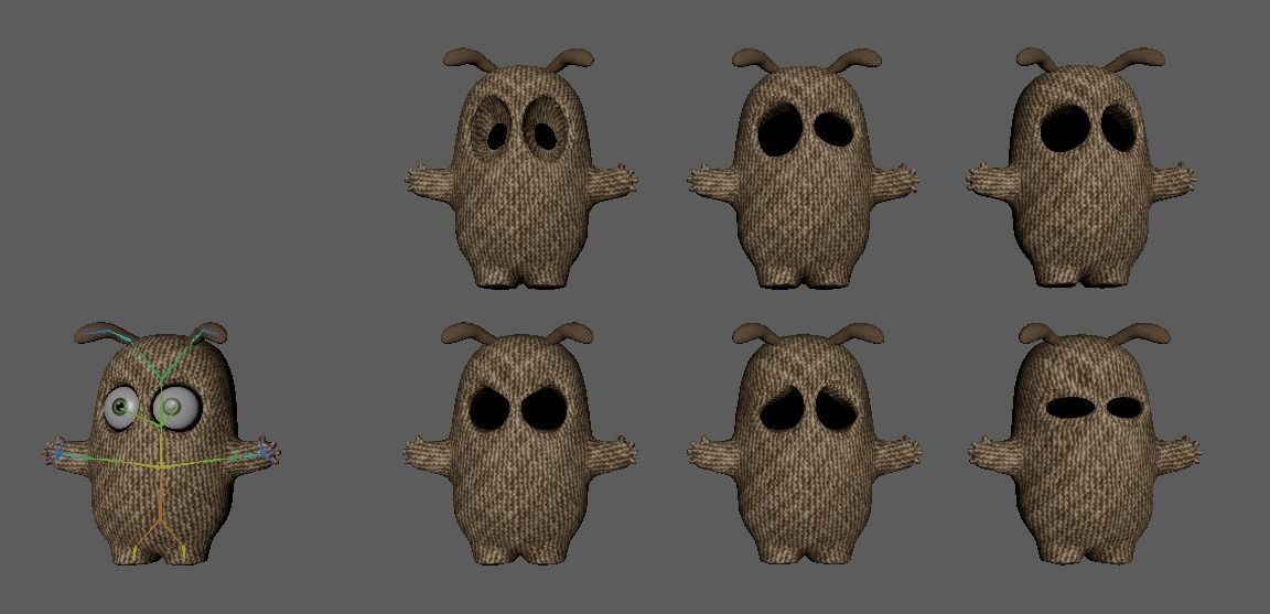 Cute Cloth Monster Low-poly 3D model_11