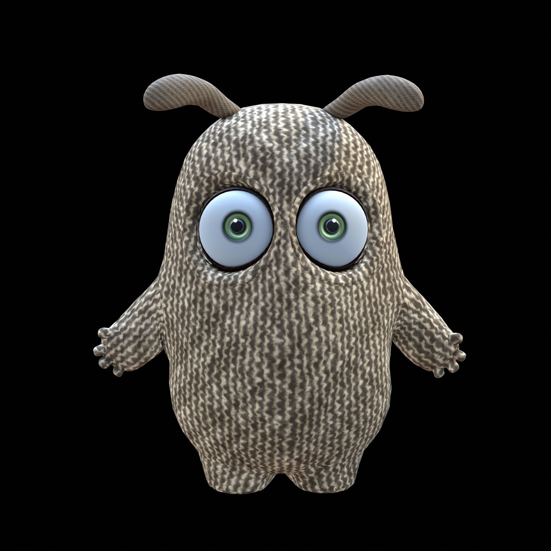 Cute Cloth Monster Low-poly 3D model_6