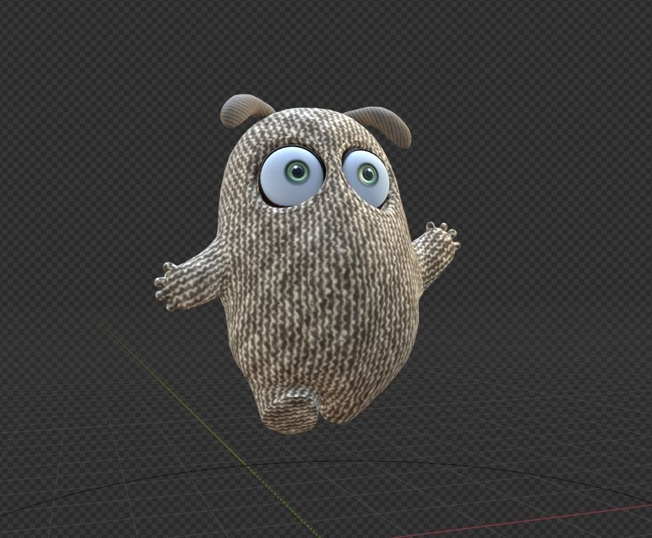 Cute Cloth Monster Low-poly 3D model_28
