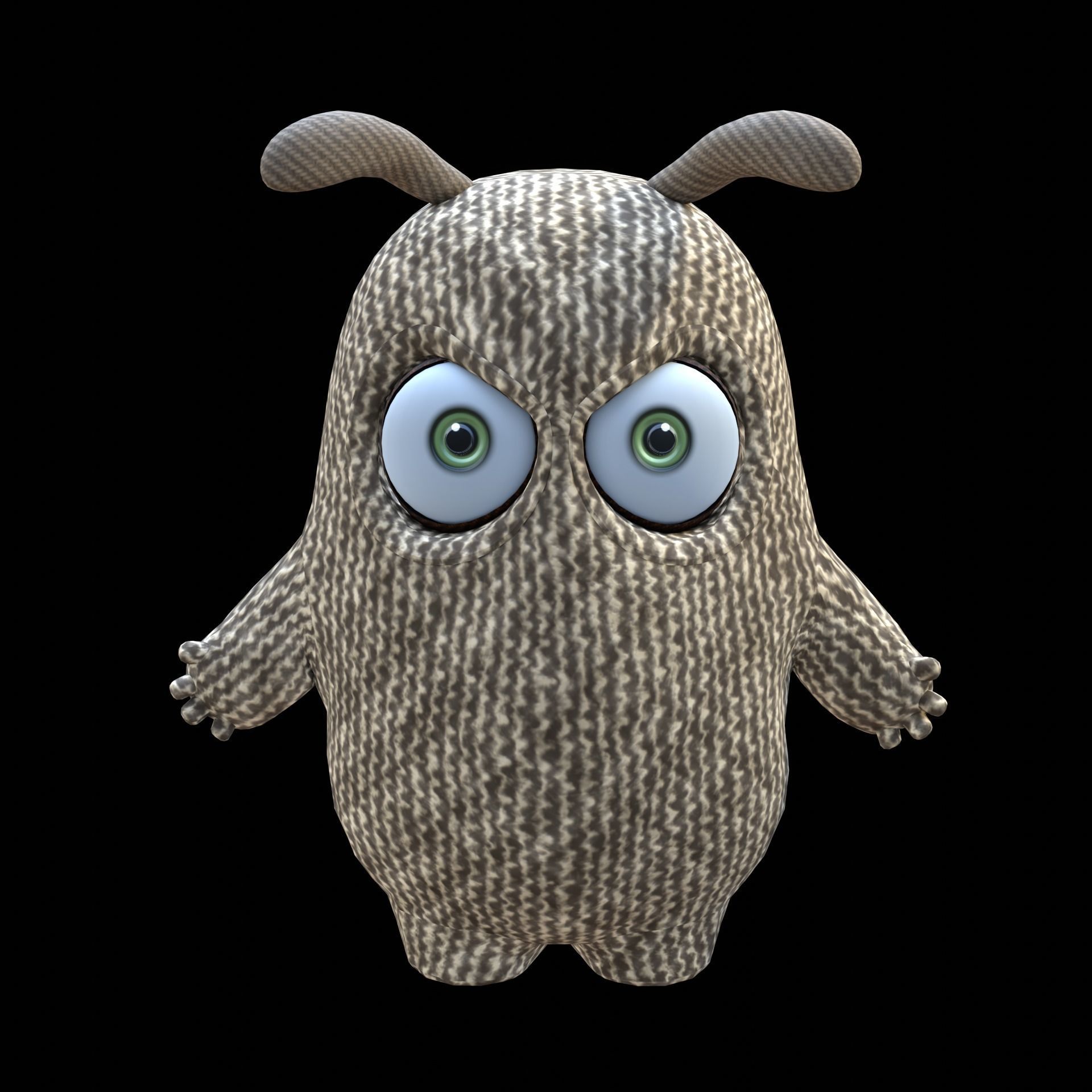 Cute Cloth Monster Low-poly 3D model_17