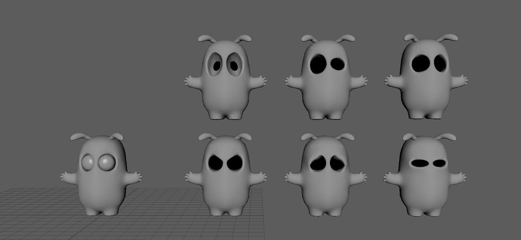 Cute Cloth Monster Low-poly 3D model_12