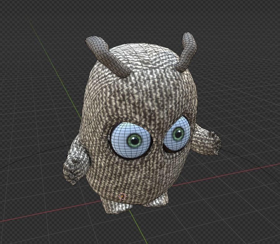 Cute Cloth Monster Low-poly 3D model_9