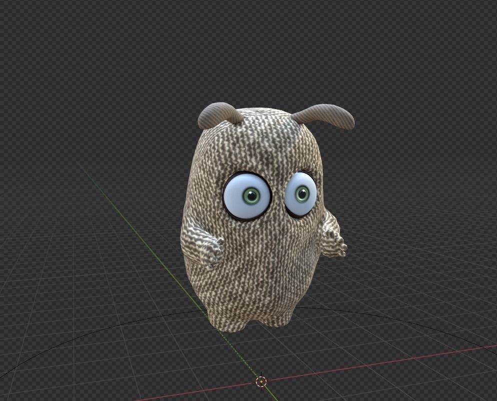 Cute Cloth Monster Low-poly 3D model_30
