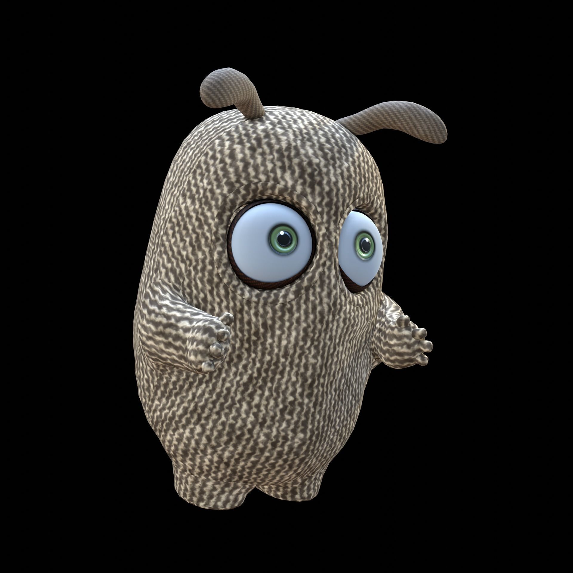 Cute Cloth Monster Low-poly 3D model_23
