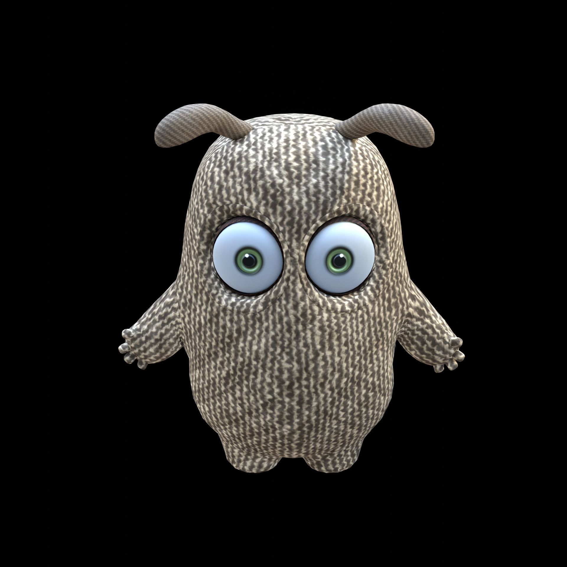 Cute Cloth Monster Low-poly 3D model_20