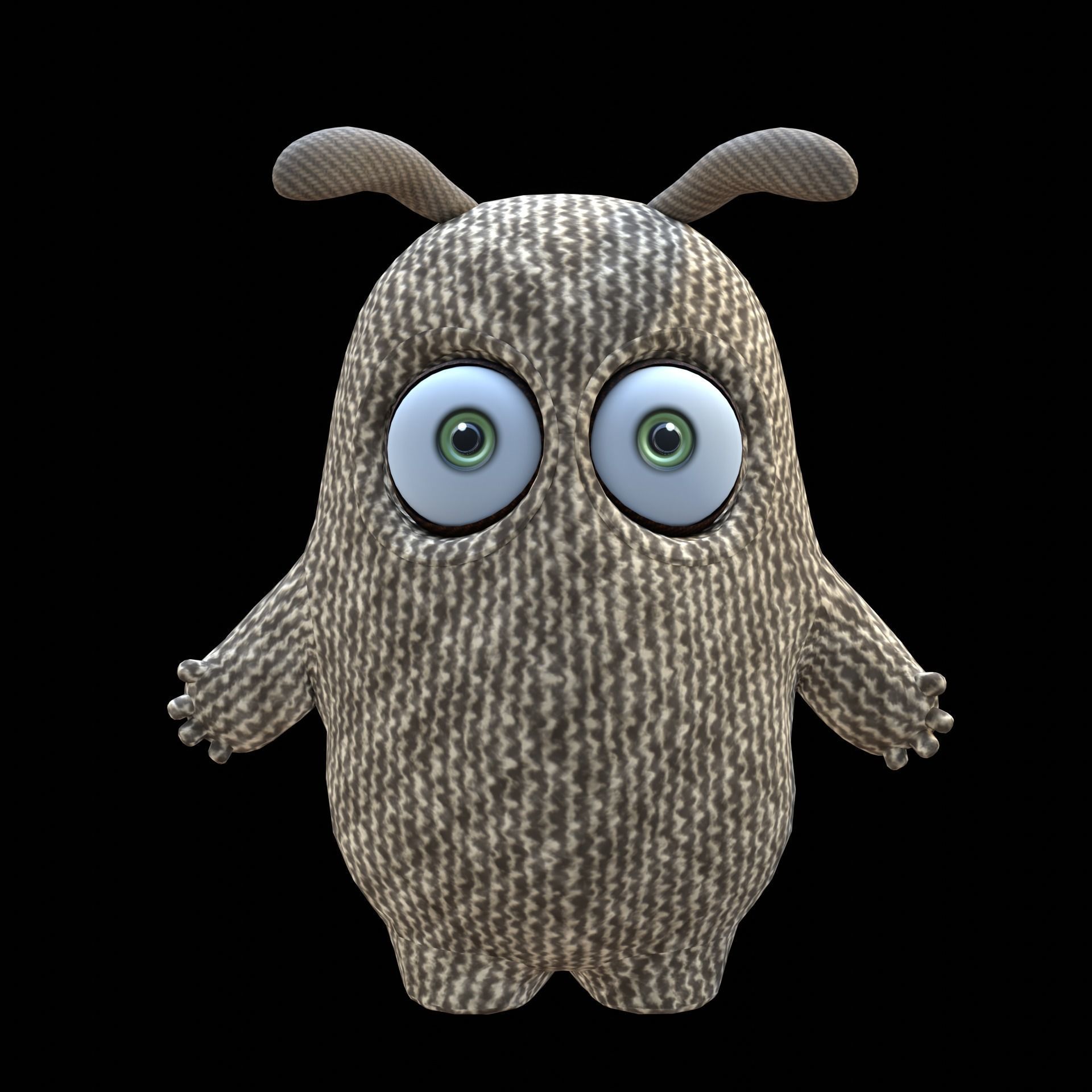 Cute Cloth Monster Low-poly 3D model_19