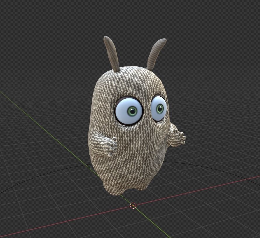 Cute Cloth Monster Low-poly 3D model_29